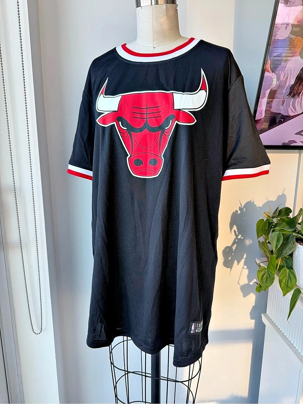 NBA Chicago Bulls Basketball Jersey Black & Red Size Large